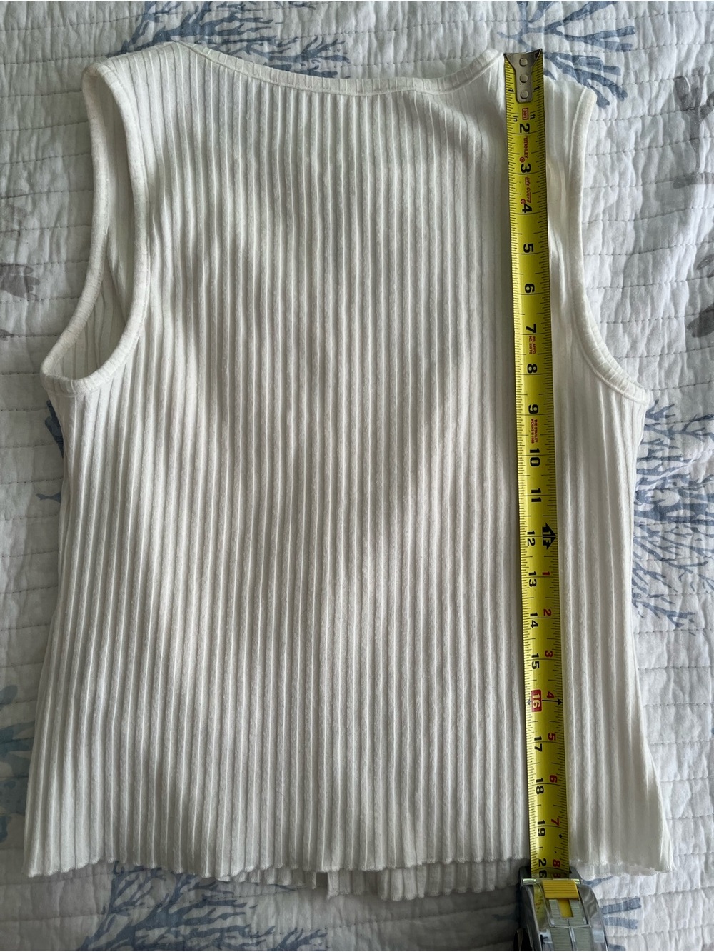 White Textured Ribbed Top - Picture 3 of 3